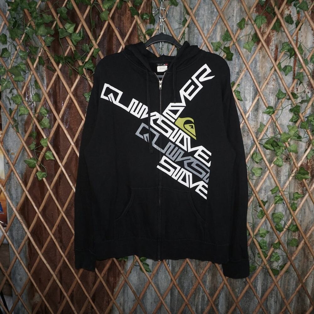 L - Vintage Y2K Quicksilver Hoodies spell logo repeat surf